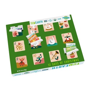 image:imageYumEarth Holiday Organic 12 Day Advent Calendar  Christmas Candy Non GMO Gluten Free Dye Free Vegan  Sour Littles Fruit Snacks and Chewys Snack Packs