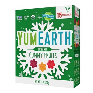 image:imageYumEarth Organic Candy Canes  Individually Wrapped Full Size Peppermint Candy Canes  Allergy Friendly Non GMO Gluten Free Vegan Dye Free Christmas Candy  10 Count Pack of 1Gummy Fruits