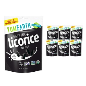 image:imageYumEarth Organic Gluten Free Strawberry Licorice Snack Packs  Allergy Friendly Gluten Free NonGMO Vegan No Artificial Dyes  5 Ounce Pack of 6Black