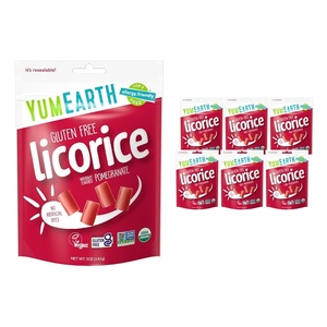 image:imageYumEarth Organic Gluten Free Strawberry Licorice Snack Packs  Allergy Friendly Gluten Free NonGMO Vegan No Artificial Dyes  5 Ounce Pack of 6Pomegranate
