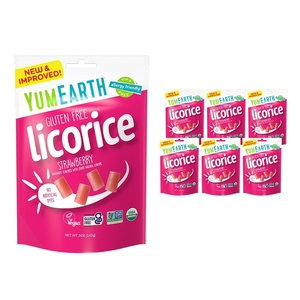 image:imageYumEarth Organic Gluten Free Strawberry Licorice Snack Packs  Allergy Friendly Gluten Free NonGMO Vegan No Artificial Dyes  5 Ounce Pack of 6Strawberry