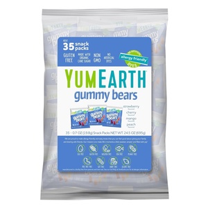 image:imageYumEarth Organic Gummy Bears  Fruity Gummy Candy Snack Packs Gluten Free Snacks for Kids  Allergy Friendly NonGMO No Artificial Dyes  Assorted Flavors 105 oz Pack of 1507 Ounce Pack of 35