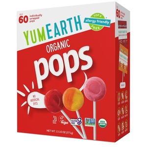 image:imageYumEarth Organic Pops Variety Pack 60 Fruit Flavored Favorites Lollipops Allergy Friendly Gluten Free NonGMO Vegan No Artificial DyesVariety Pack