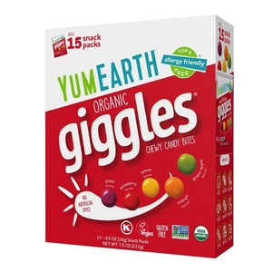 image:imageYumEarth Organic Sour Giggles Chewy Candy  Allergy Friendly No Artificial Dyes Non GMO Gluten Free Sour Fruit Flavored Vegan Candy Snacks 05 ounce Box of 15Giggles