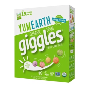 image:imageYumEarth Organic Sour Giggles Chewy Candy  Allergy Friendly No Artificial Dyes Non GMO Gluten Free Sour Fruit Flavored Vegan Candy Snacks 05 ounce Box of 15Sour