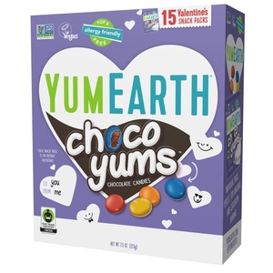 image:imageYumEarth Valentines Choco Yums 15 Individually Wrapped Snack Packs Allergy Friendly Gluten Free NonGMO Vegan No Artificial Dyes 75 Ounce Pack of 175 Ounce Pack of 1