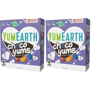image:imageYumEarth Valentines Choco Yums 15 Individually Wrapped Snack Packs Allergy Friendly Gluten Free NonGMO Vegan No Artificial Dyes 75 Ounce Pack of 175 Ounce Pack of 2